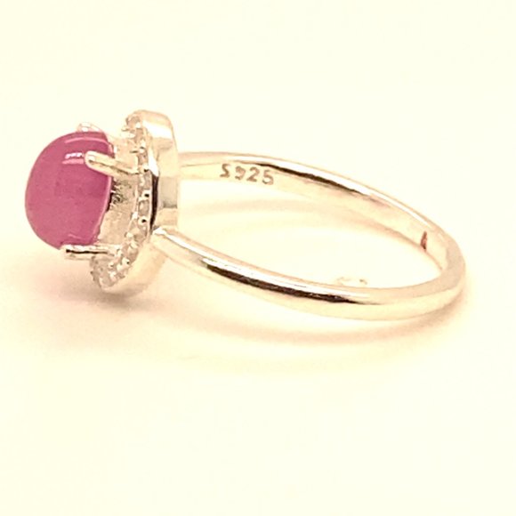 Pink Sapphire 1.61ct Platinum Finish Solid 925 Sterling Silver Ring - Picture 7 of 8
